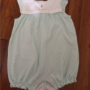 Janie & Jack Mint Green Polka Dot Baby Romper size 6-9 months